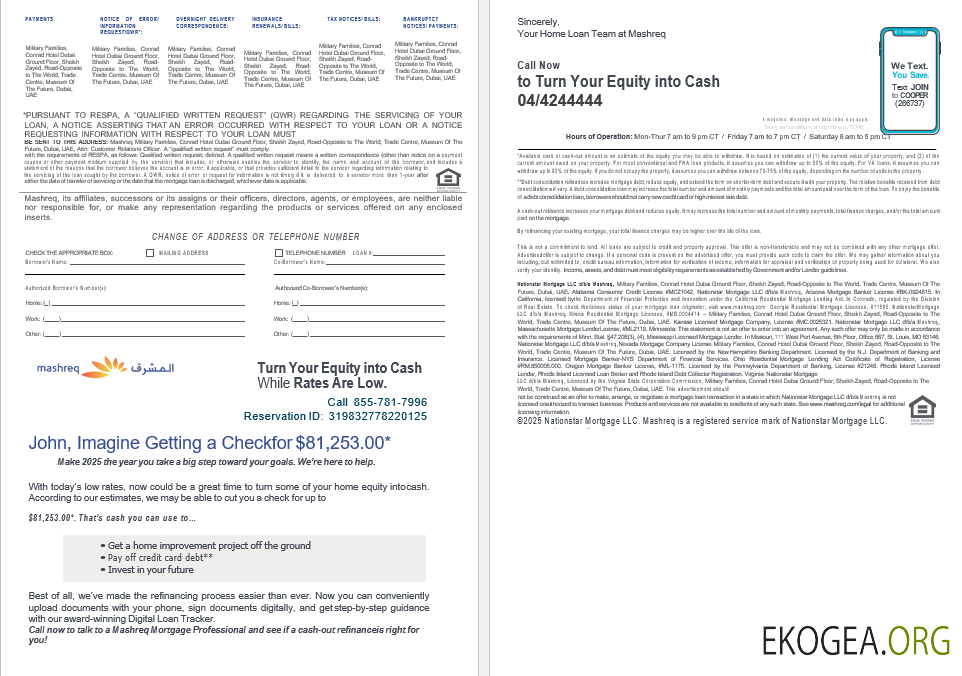 Relevé de prêt hypothécaire du Machrek des Émirats arabes unis aux formats Word et PDF, 4 pages 3, 4